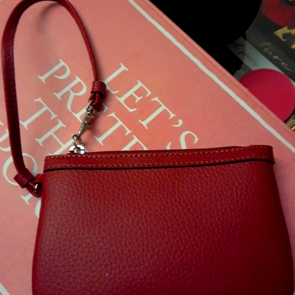 Gorgeous red leather wristlet by Wilson's Leather